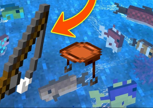 Cómo hacer una silla de montar en Minecraft mientras se pesca.