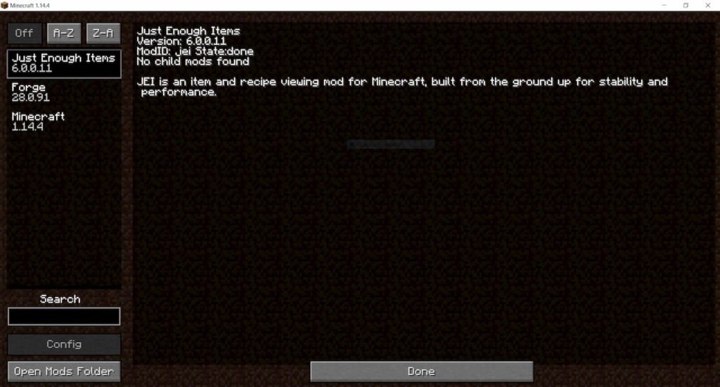 Mod instalado con Minecraft forge