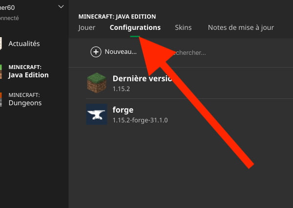 Launch the Minecraft launcher and go to the "Settings" tab.