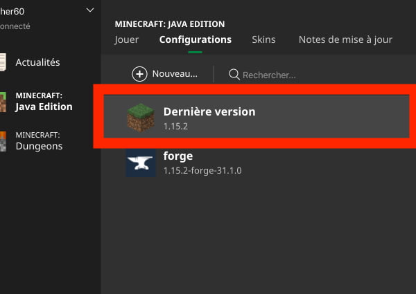 Select the profile on which you want to increase the RAM allocated to Minecraft