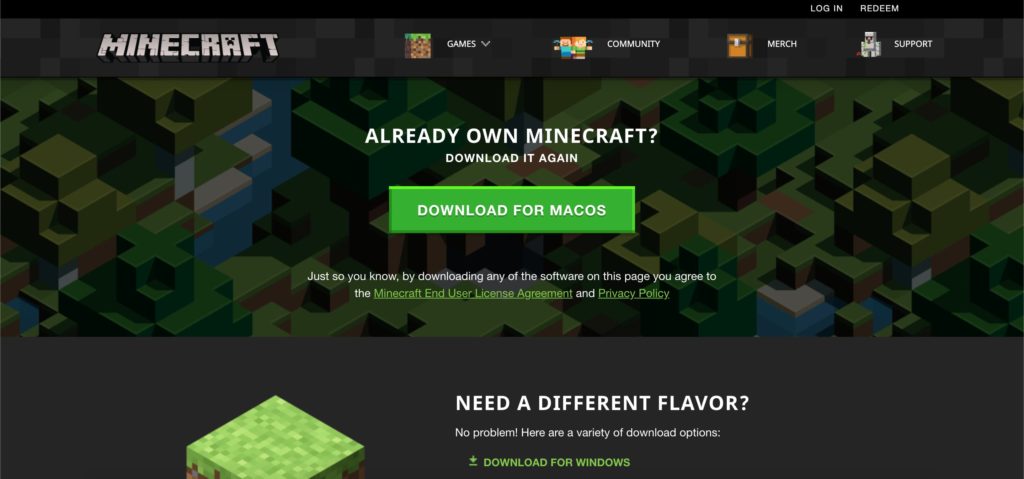 download minecraft on official website