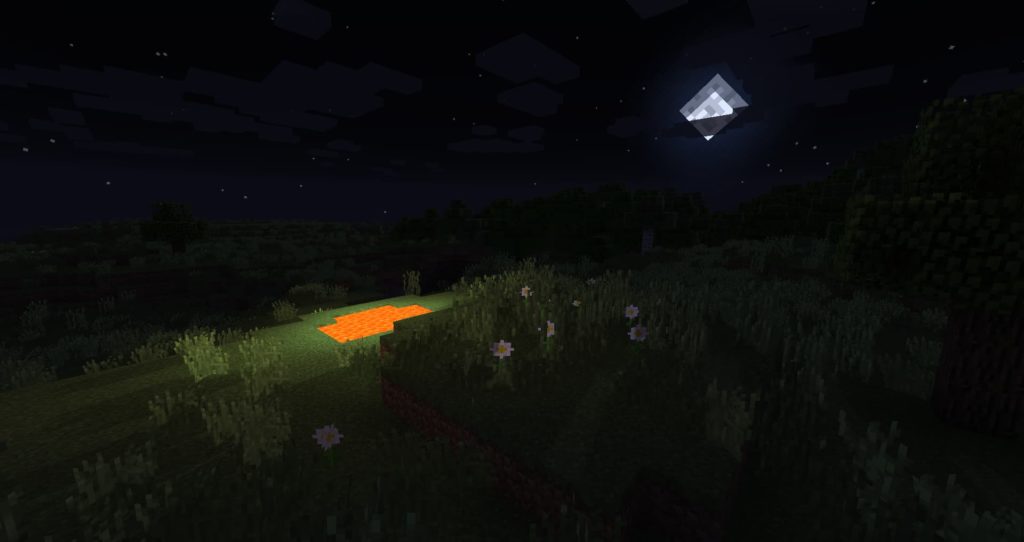 sildur's shaders minecraft : Die Nacht mit dem Mond