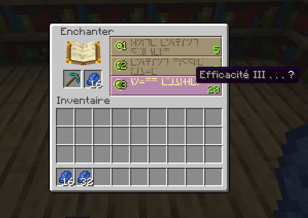 enchanting diamond pickaxe minecraft