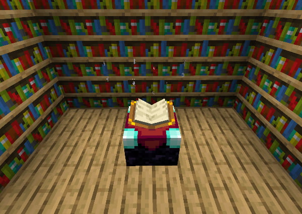 minecraft enchanting table in library