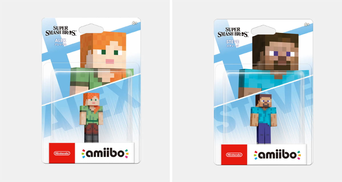 amiibo-minecraft-steve-and-alex-will-have-their-amiibo-figures-in-spring-2022