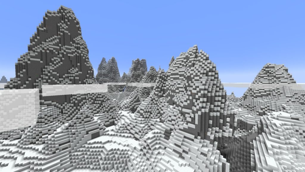A jagged peaks biome Minecraft 1.18