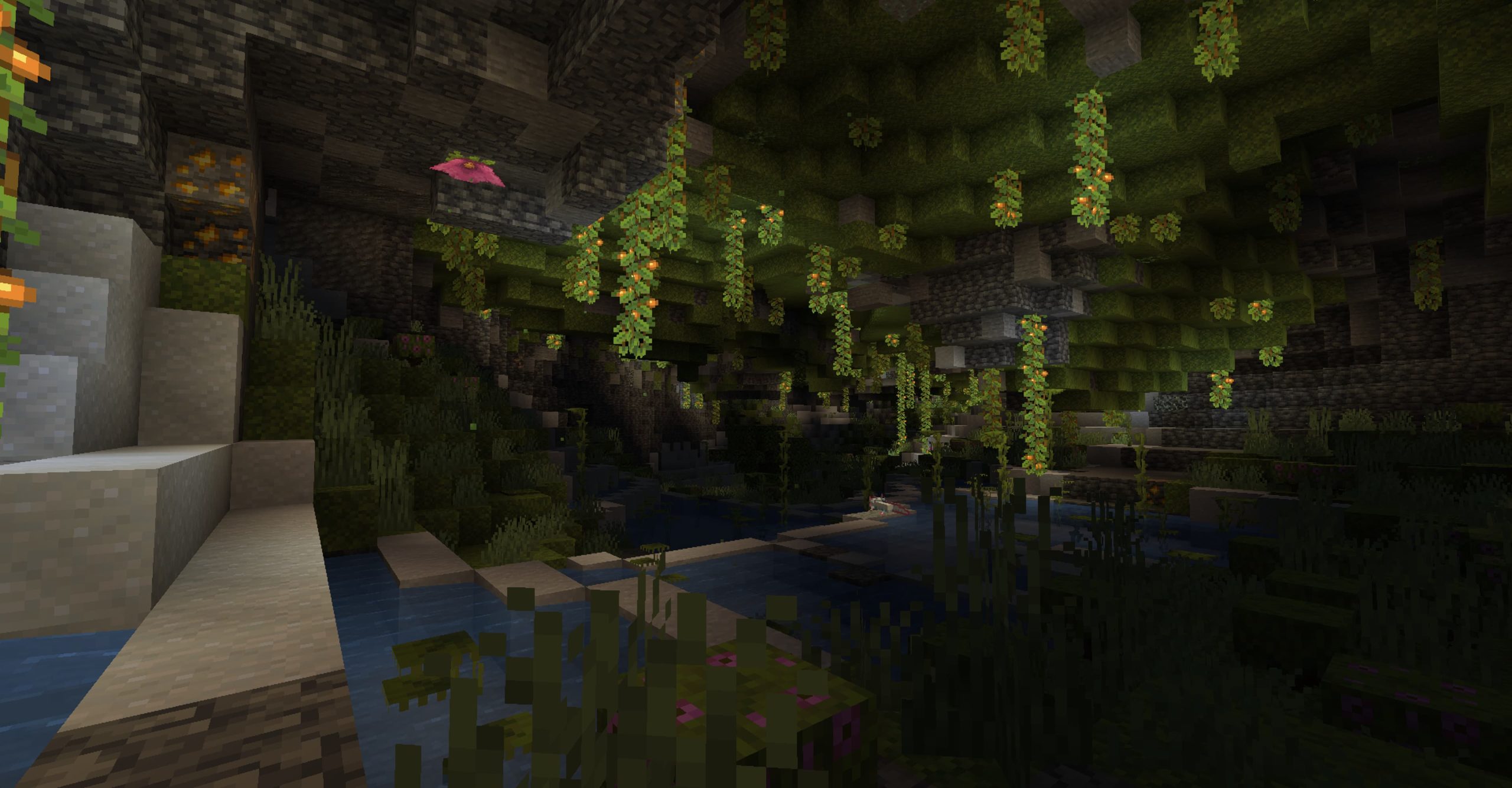 Lush cave biome.