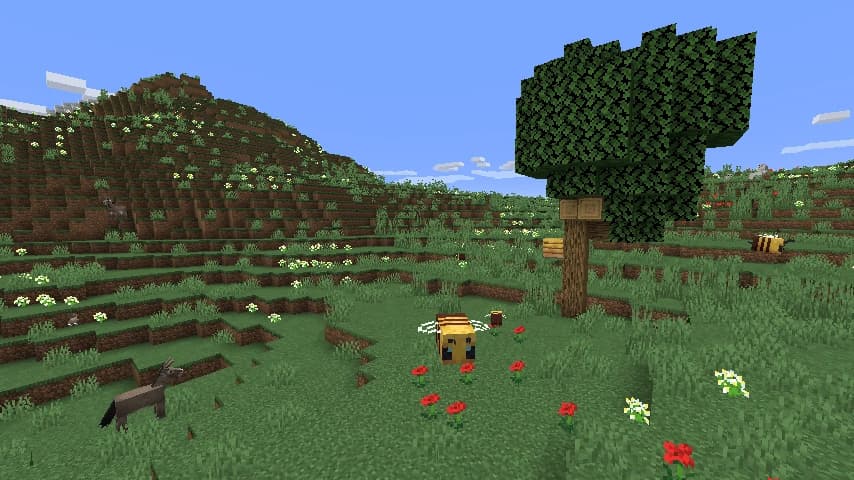 A mountain meadow biome Minecraft 1.18