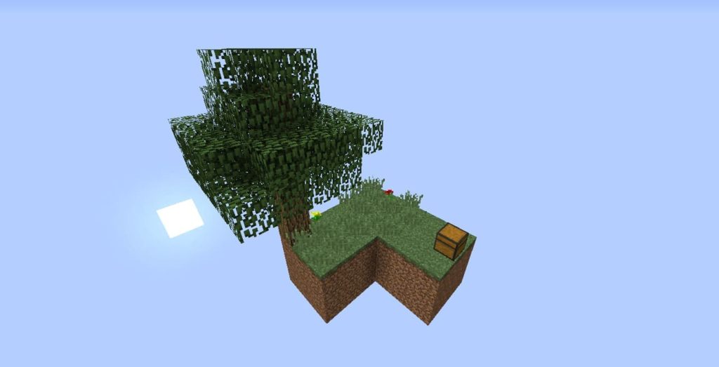 An island in the skyblock map