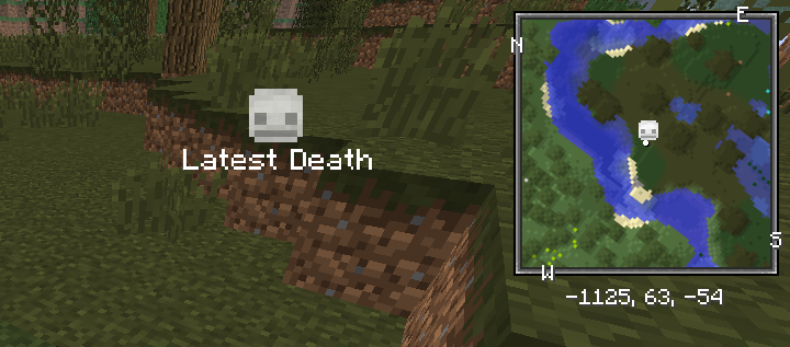 O último "ponto de morte" (o lugar onde você morreu)