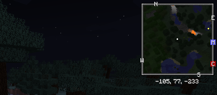 A renderização do mapa à noite.