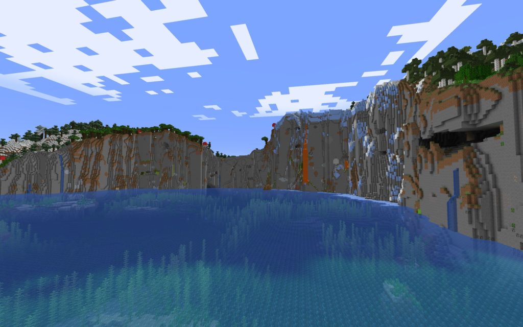 Eine riesige Bergkette am Meer. Minecraft seed 1.18