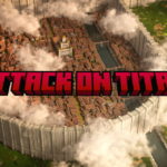 Distrito de Shiganshina de Attack of the Titans em um mapa de Minecraft