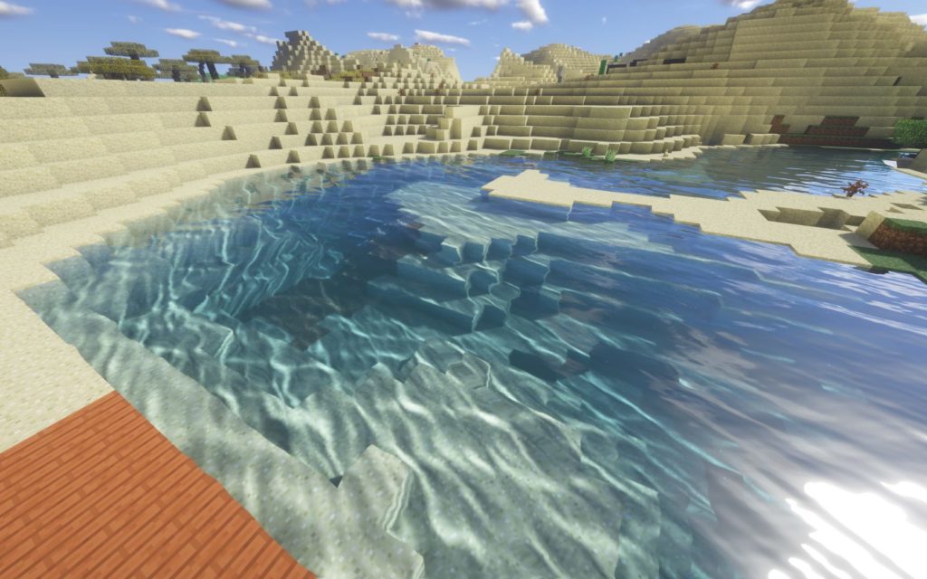 Minecraft bildschirmhintergrund : Wasser in einer Wüste