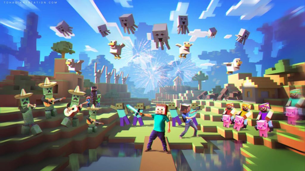 Minecraft bildschirmhintergrund : Realistischer Kampf