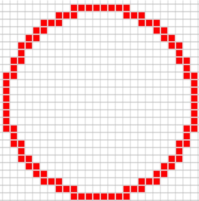 Minecraft círculo fino 25 por 25