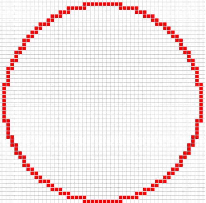 Circle minecraft thick 50 by 50