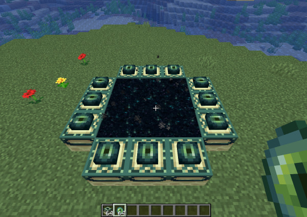 Complete the End portal by placing the last Eye of the Ender