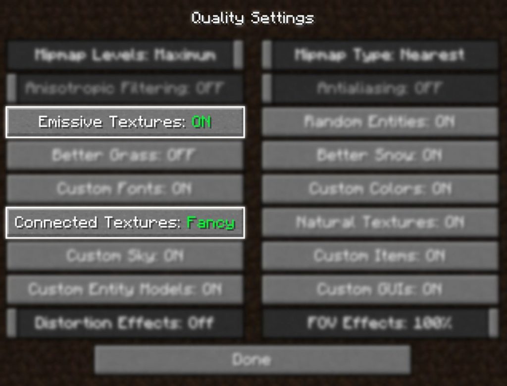 Visible Ores configuration