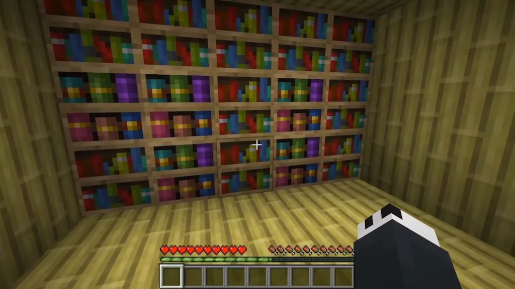 Estante de livros talhada minecraft