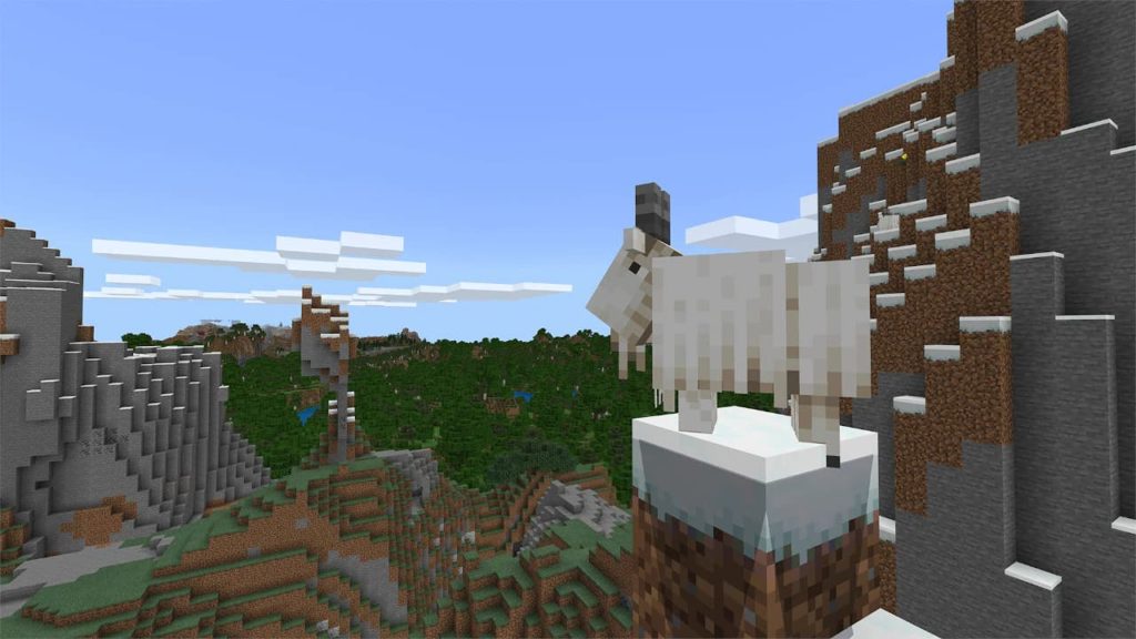 minecraft Ziege auf einer Klippe