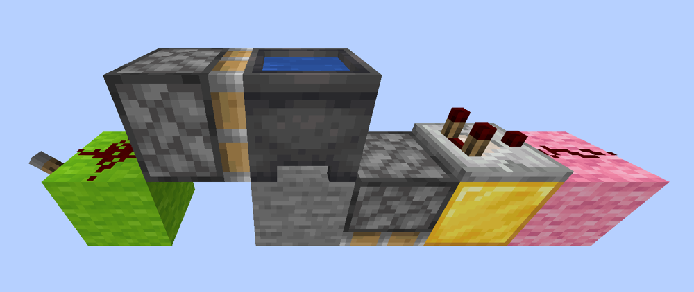 An example of a cauldron used in a redstone circuit.