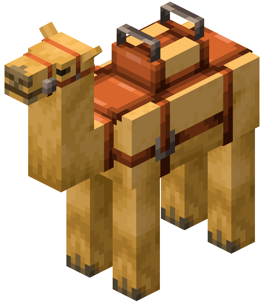 A camel with a saddle in minecraft