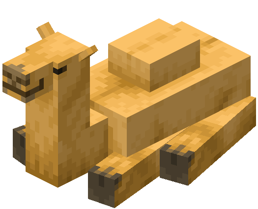 A sitting camel in minecraft