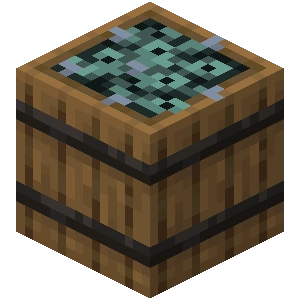 Barril com poção de minecraft