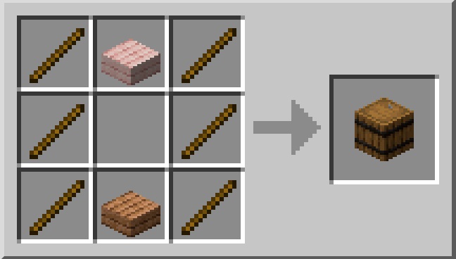 minecraft bedrock barrel crafting