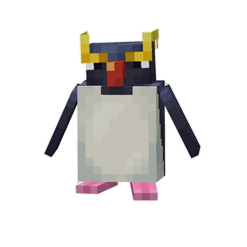 Un pinguino in Minecraft.