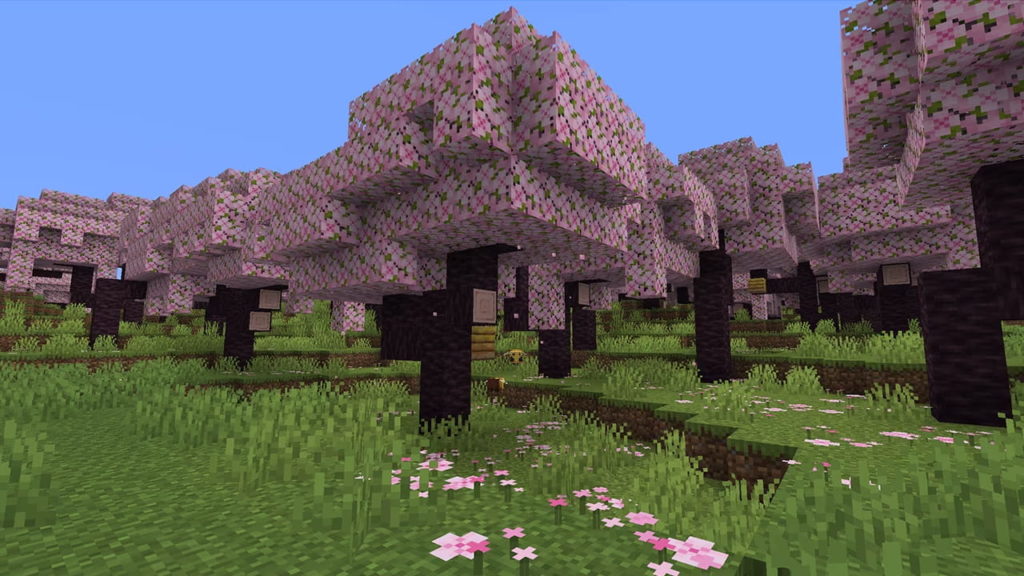 bioma de flor de cerejeira do Minecraft