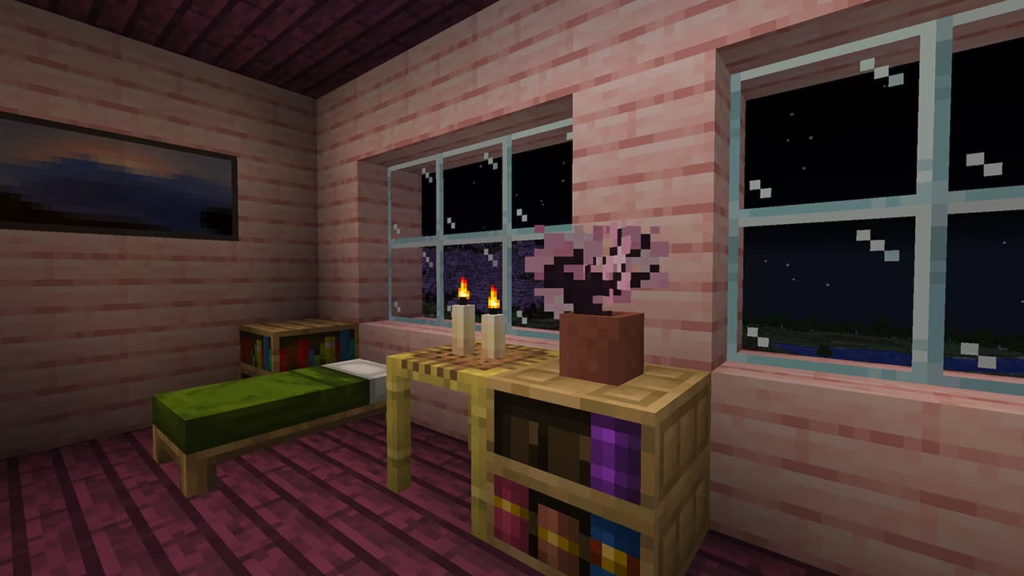 Casa de madeira de cerejeira Minecraft