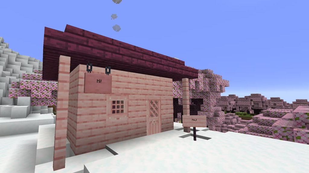 Cherry wood house minecraft